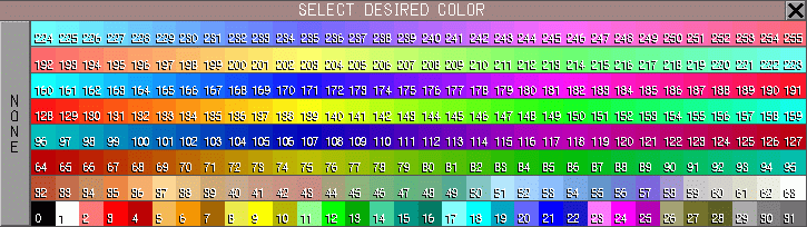 ARRIS++ 256 Color Selection Menu: Example 1