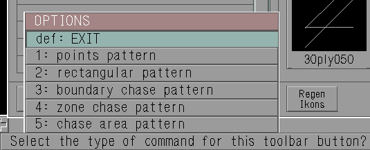 PATTERN SELECT TOOLBAR Button Prompt